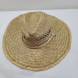 Tropical Trends Wide-Brim Straw Hat with adjustable Chin Strap for Sun / Beach